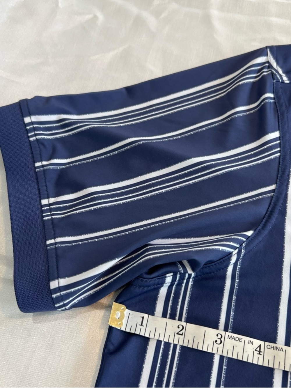 Bad Birdie Golf Navy and White Striped Polo - Picture 4 of 14
